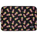 Jacbag Notebag Laptop Çantası 38x26 cm Suya Dayanıklı Kumaş Popcorn Deseni ile 9+ Yaş İçin - Sarı - Kırmızı