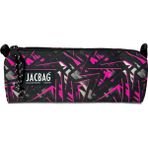 Jacbag Pembe Geometrik Kız Çocuk Tek Bölmeli Üçgen Okul ve Ofis Kalem Kutusu - Pembe - Siyah