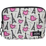 Jacbag Tablet Çantası Fermuarlı Tasarım ile 10-11 inç Tabletler İçin Darbeye Dayanıklı - Pembe - Beyaz