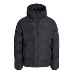 Jack and Jones JJESOHO Puffer Hood Erkek Mont, Siyah, L Beden