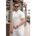 JACK CAPRİO Erkek Hemşir Yaka Likralı Regular Kalıp Polyamid Kumaş T-shirt