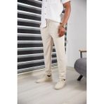 Jack Caprio Erkek Slım Fıt Jogger Pantolon Double Paça Yüksek Kalite Desenli Kumaş Likralı - 02S-Bej