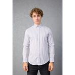 JACK CARISMA Çizgili Pamuk Likralı Slim Fit Erkek Gömlek - 2XL - Gri