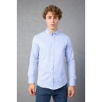 JACK CARISMA Çizgili Pamuk Likralı Slim Fit Erkek Gömlek - 2XL - Mavi