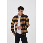 Jack Carısma Oduncu Ekose-Dama Slim Fit Erkek Gömlek - Hardal - XL
