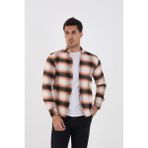 Jack Carısma. Oduncu Ekose Slim Fit Erkek Gömlek - Siyah - Turuncu - 2XL