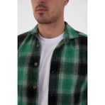 Jack Carısma. Oduncu Ekose Slim Fit Erkek Gömlek - Siyah - Yeşil - 2XL