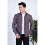 JACK CARISMA Örme Oduncu Ekose Esnek ve Rahat Slim Fit Erkek Gömlek - Lacivert