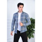 JACK CARISMA Örme Oduncu Esnek ve Rahat Slim Fit Erkek Gömlek - Mavi