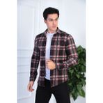 Jack Carısma. Örme Oduncu Esnek ve Rahat Slim Fit Erkek Gömlek - Siyah - Bordo