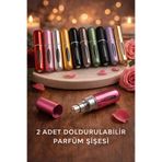 Jack Ferrero 2'li Doldurulabilir Cep Parfüm Şişesi Seyahat Boyu Mini Atomizer 5 ml