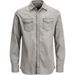Jack & Jones 12138115 Jjesherıdan Shırt L/S Noos Jean Gömlek Light Grey Denim - Gri