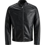 Jack & Jones 12147218 Erkek Jjerocky Jacket Noos Pıu Suni Deri Ceket - Black