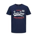 Jack & Jones 12210819 JJELogo Bisiklet Yaka Baskılı Navy Blazer Erkek T-shirt