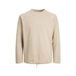 Jack & Jones 12229348 Krem Jconavigator Sweat Crew Neck Erkek Günlük Sweatshirts