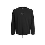 Jack & Jones 12229348 Siyah Jconavigator Sweat Crew Neck Erkek Günlük Sweatshirt