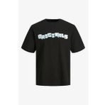 Jack & Jones 12235260-Black Jorwave3d Tee Ss Crew Neck Erkek Siyah T-shirt