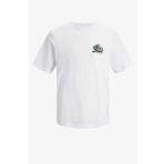 Jack & Jones 12235304 Jorcabana Graphic Tee SS Crew Neck LN Beyaz Erkek T-Shirt