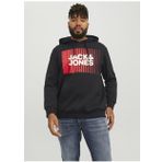 Jack & Jones 12236806_JJECORP LOGO SWEAT HOOD PL Siyah Erkek Sweatshirt