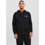 Jack & Jones 12241691_JORVESTERBRO SWEAT ZIP HOO Kapüşon Yaka Siyah Erkek Sweatshirt