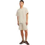 Jack & Jones 12256772 Gömlek Yaka Rahat Kesim Kısa Kollu Bej Erkek Gömlek