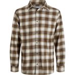 Jack & Jones 12279546 Jjjoshua Check Karelı Erkek Gomlek - XL - Bej - Kahve