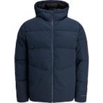 Jack & Jones 12283517 Jjglobal Puffer Jacket Lacivert Erkek Kapüşonlu Kalın Tüylü Mont - 2XL
