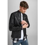 Jack & Jones 63412147218 Siyah Erkek Deri Ceket