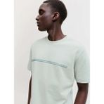 Jack & Jones Açık Gri Erkek Regular Fit Çizgili T-Shirt 12289936 Jcofusıon Brand Tee Crew - 2XL