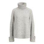 JACK & JONES Balıkçı Yaka Triko Kazak, L, 12282055, Light Grey Melange, Kadın