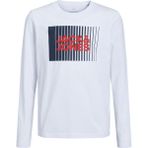 Jack & Jones Baskılı Beyaz Erkek Çocuk T-Shirt Jjecorp Logo Tee Play Ls O-Neck Noo - 12 Yaş