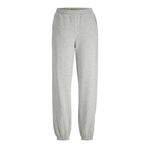 JACK & JONES Bayan Jxabbie RLX Hw Every Pants SWT Noos eşofman altı, Açık gri melanj/baskı: parlak beyaz Jjxx logosu, L