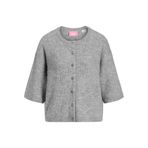 JACK & JONES Bayan Jxevi Ss Hırka Örgü, Orta Gri Melanj, M