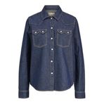 JACK & JONES Bayan Jxjules Ls Denim Gömlek DNM Ln, Koyu mavi denim, M