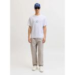Jack & Jones Beyaz Erkek Normal Palmiye T-Shirt 12295125 Jorhyeres Mınımal Tee Neck
