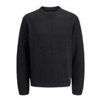 JACK & JONES Bisiklet Yaka Kazak Siyah, XXL, 12278816, Black, Erkek