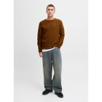 Jack & Jones Bisiklet Yaka Normal Kahve Erkek Kazak 12258407_JJECOOPER Knıt Crew Neck N - XL