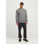 Jack & Jones Bisiklet Yaka Relaxed Gri Erkek Kazak 12257854_RDDBROOKS Knıt Crew Neck L - M
