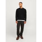 Jack & Jones Bisiklet Yaka Relaxed Siyah Erkek Kazak 12257854_RDDBROOKS KNIT CREW NECK L