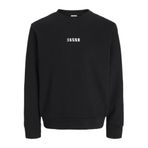 JACK & JONES Bisiklet Yaka Sweatshirt, S, 12282821, Siyah, erkek
