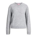 JACK & JONES Bisiklet Yaka Triko Kazak, S, 12281702, Medium Grey Melange, Kadın