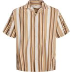 Jack & Jones Blatropic Resort Relax Erkek Çizgili Gömlek - Turuncu - Kırmızı - Bej