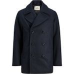 Jack & Jones Blucaptain Wool Pea Coat Erkek Lacivert Kaşe Kaban XL Beden Şık Tasarım