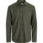 Jack & Jones Büyük Beden %100 Pamuk Cepli Gömlek - Classic - 00430-Yeşil - 2XL