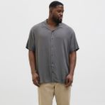Jack & Jones Büyük Beden Kisa Kollu Gömlek - Jeff - 07G-Gri - 6XL