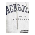 JACK & JONES Caleb Varsity Kapüşonlu Sweatshirt, L, 12256521, Beyaz, erkek