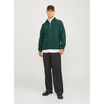 Jack & Jones Dik Yaka Relaxed Koyu Yeşil Erkek Kazak 12241817_JOROLLIE Knıt Half Zıp Sn - XL
