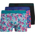 Jack & Jones Erkek 3'lü Desenli Boxer Paketi - Exotic - 310-Yeşil