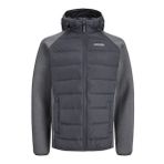 Jack Jones Erkek Asfalt Gri Kapüşonlu Hibrid Mont 12241622