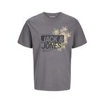 Jack & Jones Erkek Basic Tişört –%100 Pamuk, JJJAXON Modeli gri XXL